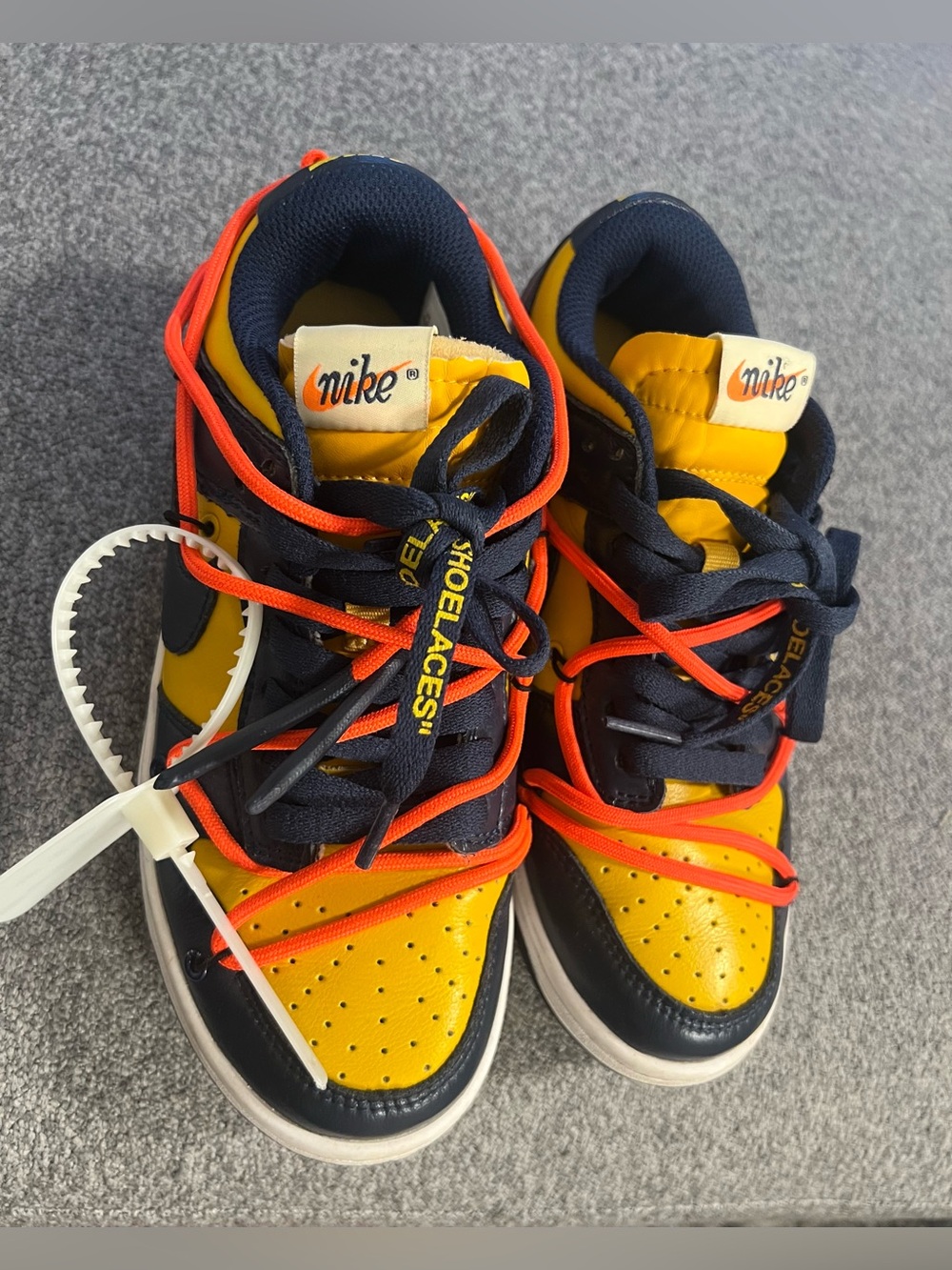 Off-White Nike Low-Top Sneakers in Yellow, Navy & Orange